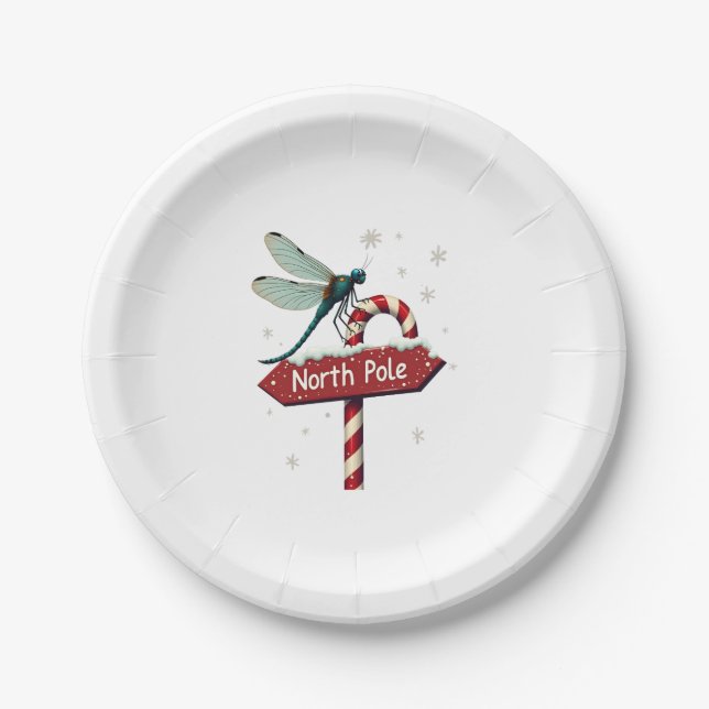 North Pole Dragonfly Paper Plate (Front)