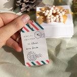 North Pole Express Christmas Air Mail Personalized Gift Tags<br><div class="desc">Cute vintage style Christmas gift tags feature postcard-style red and blue-green stripes and retro postage markings. "Special delivery" and "North Pole Express" appear in cool navy blue vintage lettering on an ivory background. Includes to and from fields for your giver and recipient names. Designed to match our Air Mail holiday...</div>