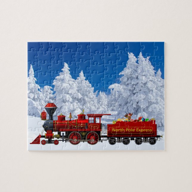 north pole express christmas train jigsaw puzzle (Horizontal)