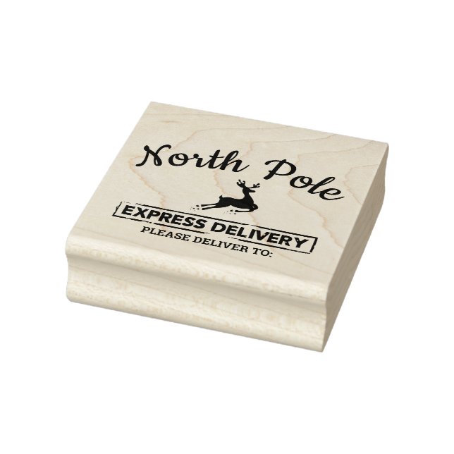 North Pole Express Delivery Reindeer  Rubber Stamp (Stamp)