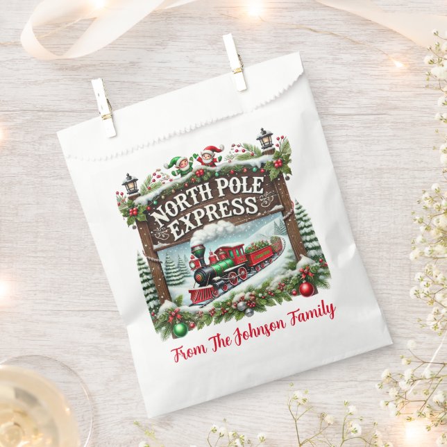 North Pole Express Favour Bag (Clipped)