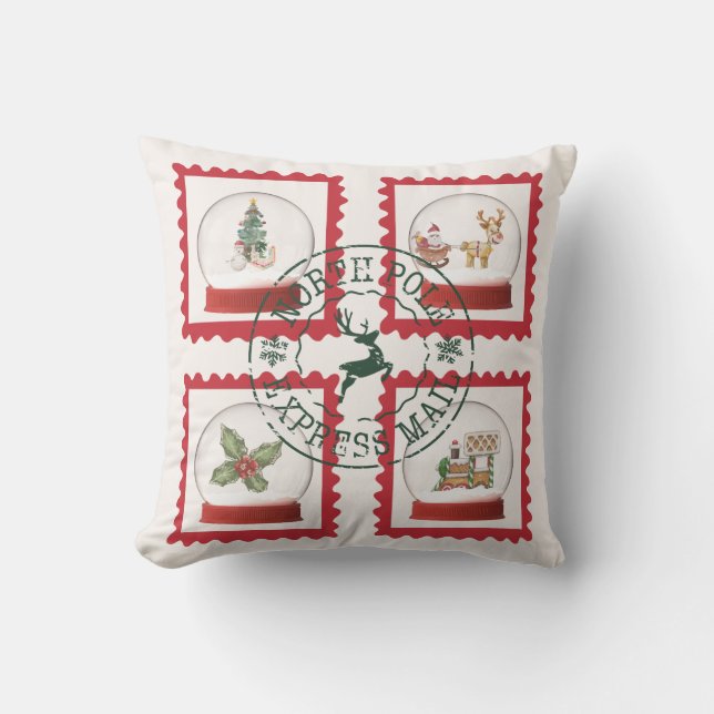 North Pole Express Mail – Christmas Throw Pillow (Front)