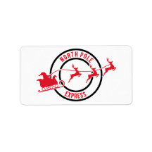 North Pole Express Mail Reindeer Delivery Sticker