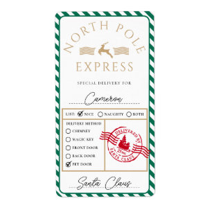 North Pole Express Special Delivery Gift Sticker