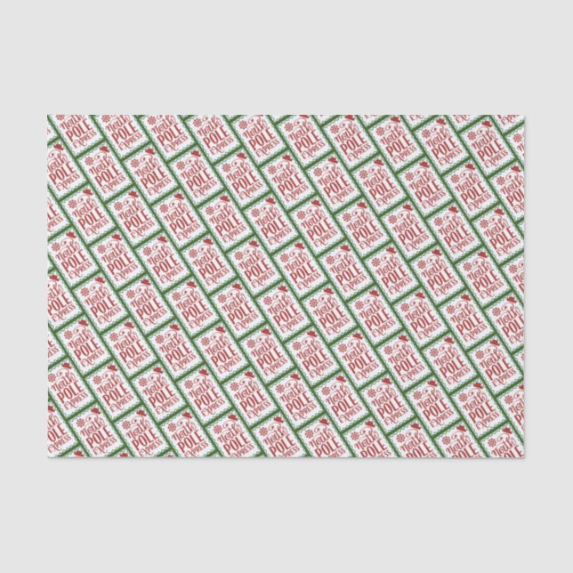 North Pole Express Stamp Tissue Paper (Front)