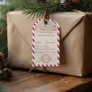 North Pole Express Train Delivery Service Package Gift Tags