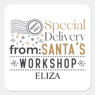 North-Pole from Santa's Workshop Delivery  Square Sticker
