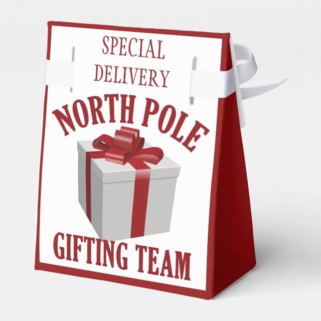 North Pole Gifting Team custom favour box (Back Side)
