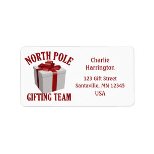 North Pole Gifting Team custom labels