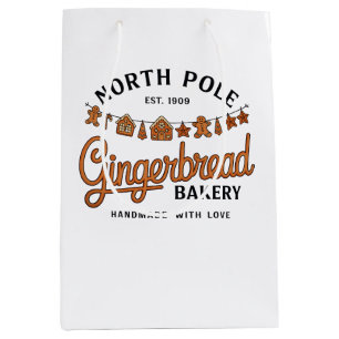 North Pole Gingerbread Bakery Christmas Xmas Bake Medium Gift Bag
