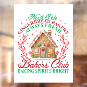 North Pole Gingerbread bakery Window Cling