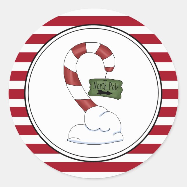 North Pole Holiday Envelope Seals Stickers (Front)