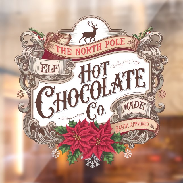 North Pole Hot chocolate company Window Cling (Sheet 2)