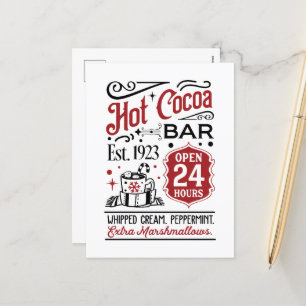 North Pole hot cocoa bar Holiday Postcard