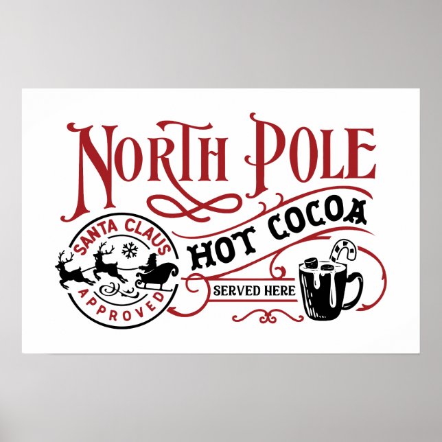 North Pole hot cocoa word art Poster (Front)