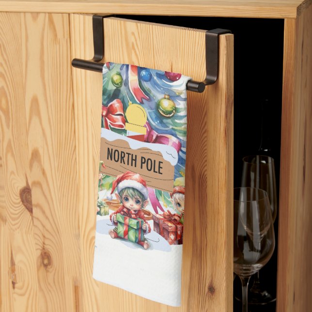 North Pole  Kitchen Towel (Thirds Fold)