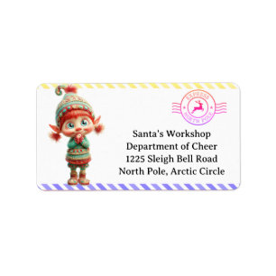 North Pole Mail   Enchanted Elf Label