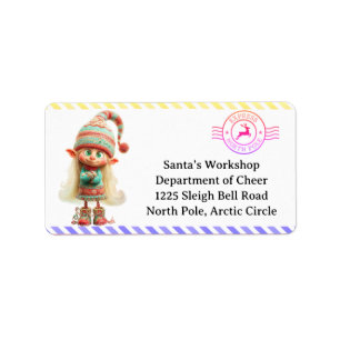 North Pole Mail   Enchanted Elf Label