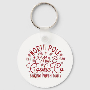 North Pole Milk and Cookie Baked Fresh Daily Since Keychain