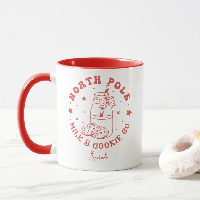 North Pole Milk And Cookie Co. Santa Claus Coffee  Mug (With Donut)
