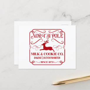 North Pole Milk and Cookie Company Holiday Postcard