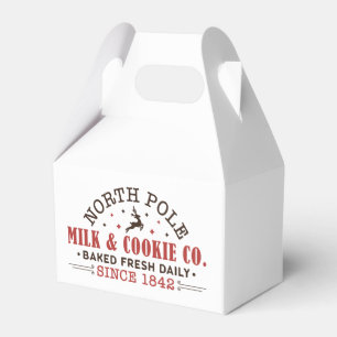 North Pole Milk Cookie Christmas Holiday  Favor Box