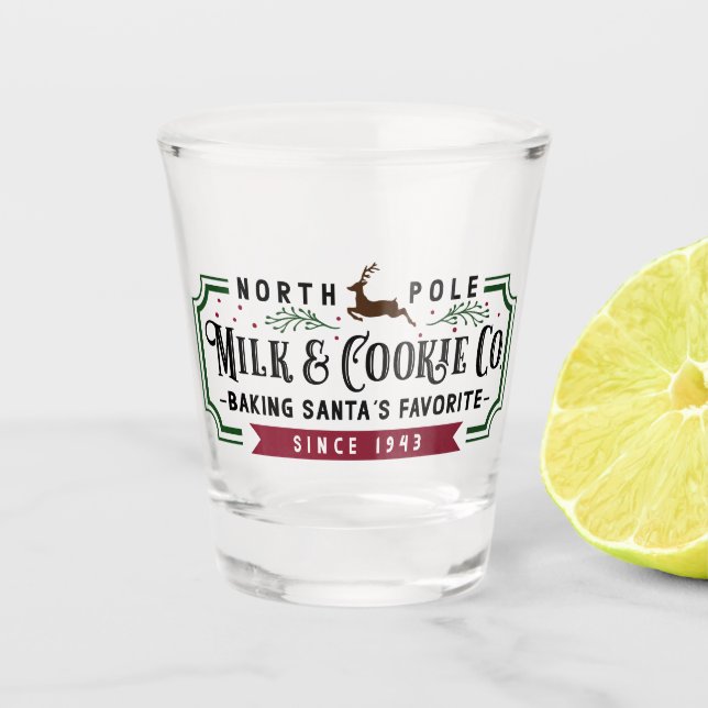 North Pole Milk & Cookie Co. Shot Glass (Front)