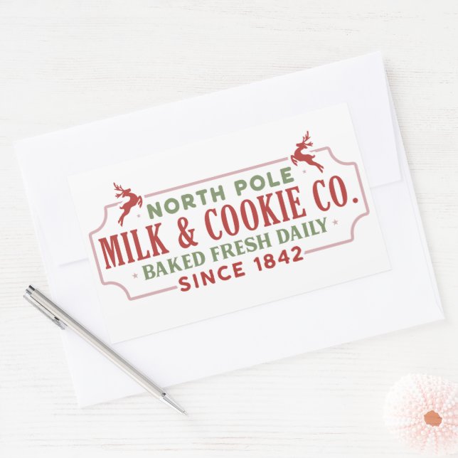 North Pole milk cookie company Christmas  Sticker (Envelope)