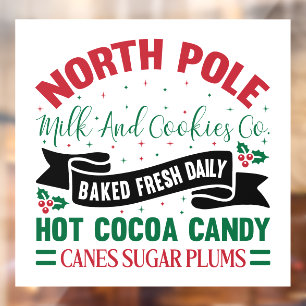 North Pole Milk cookie company Window Cling