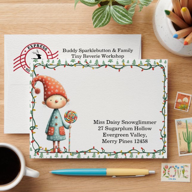 North Pole party Magic | Enchanted Elf Envelope (Desk)