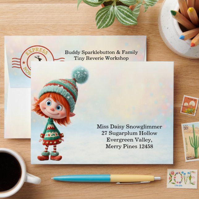 North Pole party Magic | Enchanted Elf Envelope (Desk)