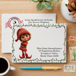 North Pole party Magic Enchanted Elf Envelope
