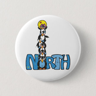 North Pole Penguin Style 2 Inch Round Button