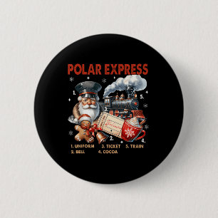 North Pole Polar Express All Abroad Believe Train  2 Inch Round Button