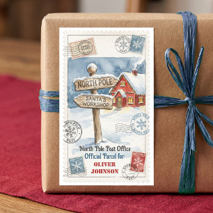North Pole Post Office Official Parcel Sticker