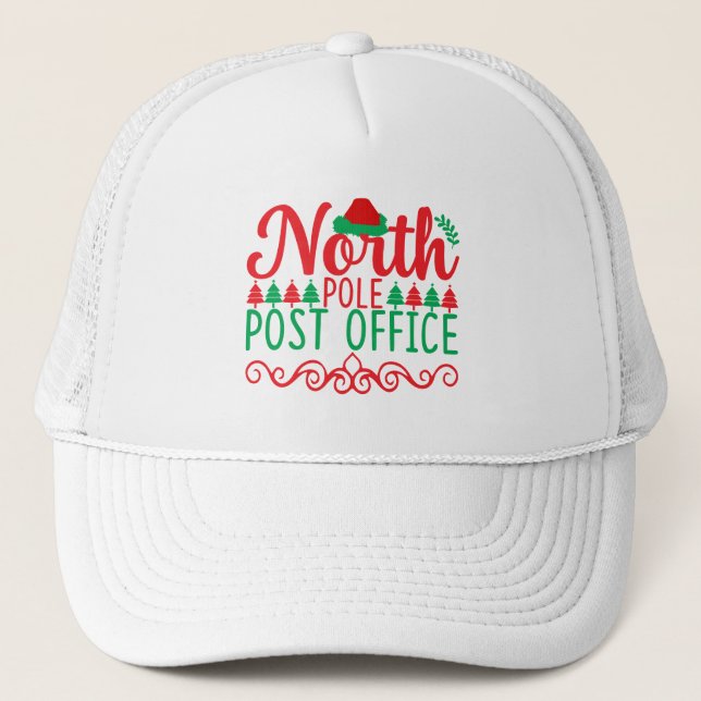 North Pole Post Office Trucker Hat (Front)