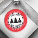 North Pole postage Stamp Express  Classic Round Sticker<br><div class="desc">This design may be personalized in the area provided by changing the photo and/or text. Or it can be customized by clicking Personalize this Template and then choosing the click to customize further option and delete or change the colour of the background, add text, change the text colour or style,...</div>