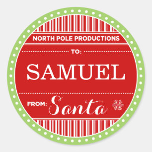 North Pole Productions Christmas Sticker Tags