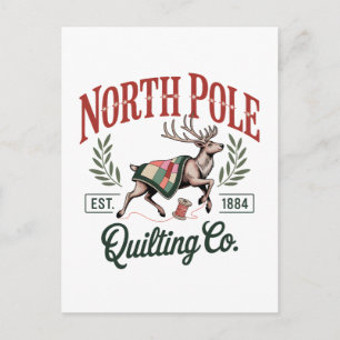 North Pole Quilting Funny Quilting Sewing Lover Invitation Postcard