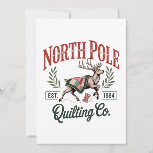North Pole Quilting Funny Quilting Sewing Lover Thank You Card