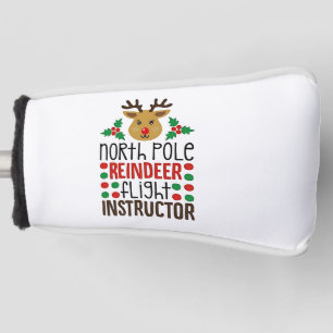 North Pole Reindeer Flight Instructor Christmas Golf Head Cover