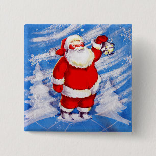 North Pole Santa 2 Inch Square Button