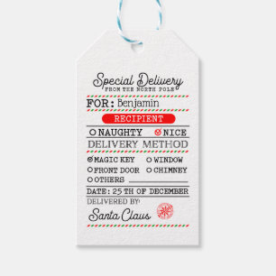 North Pole Santa Christmas Personalized  Gift Tags