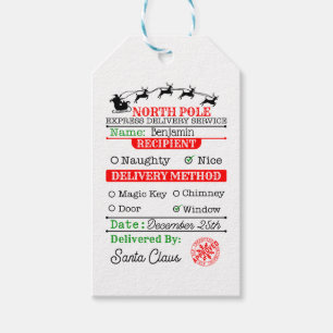 North Pole Santa Christmas Personalized  Gift Tags