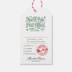 North Pole Santa List Christmas Gift Tag