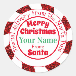 North Pole Santa Special Delivery Classic Round St Sticker