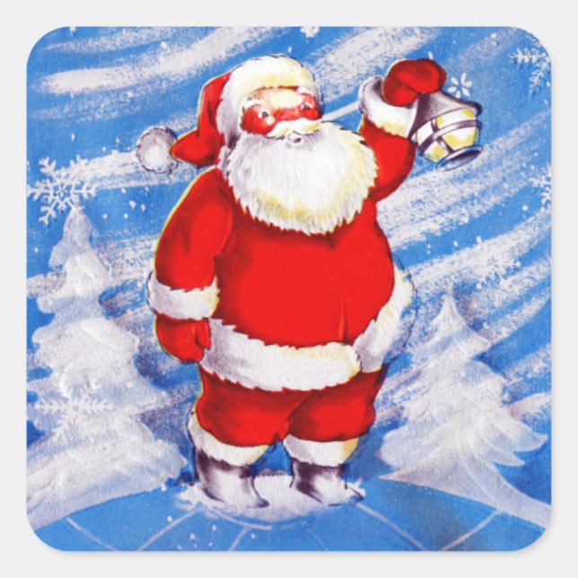 North Pole Santa Square Sticker (Front)