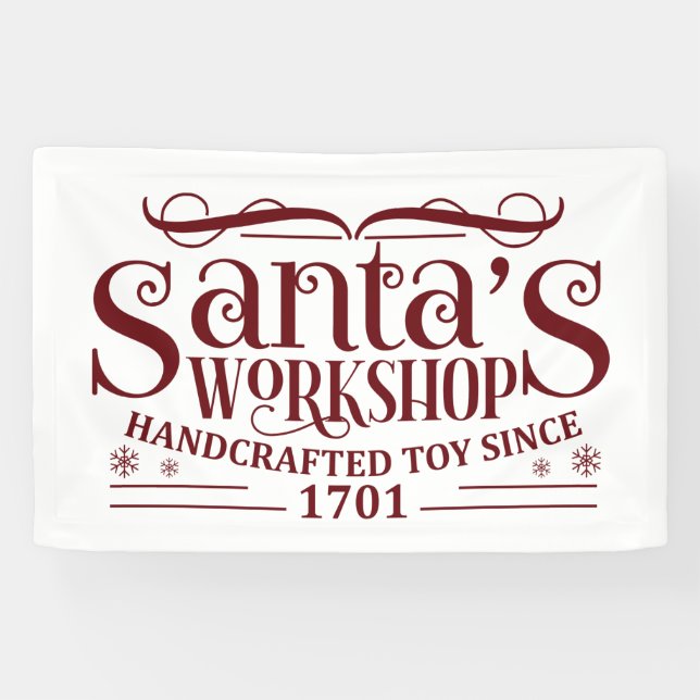 North Pole Santa's workshop Christmas  Banner (Horizontal)