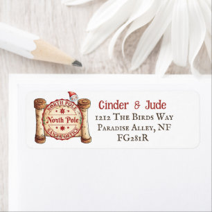 North Pole Seal Santa Return Address Label