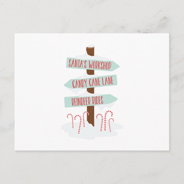 North Pole Signs Postcard (Front)